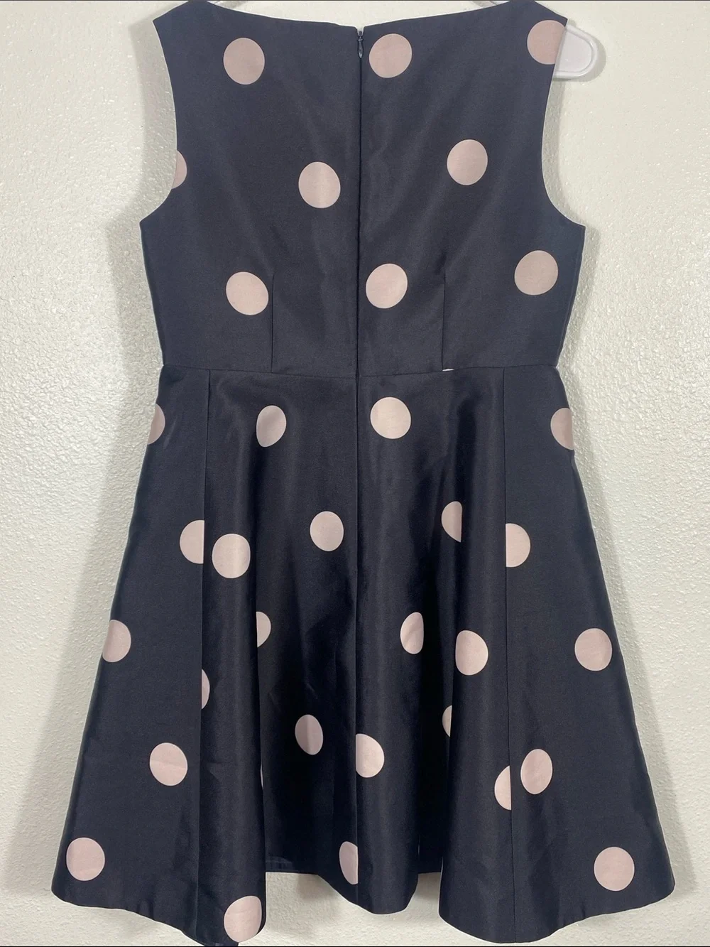 kate spade Black Midi Dress with Pink Polka Dots Size 8